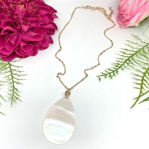 NEW⚜️MOTHER OF PEARL Teardrop Golden Chain Necklace